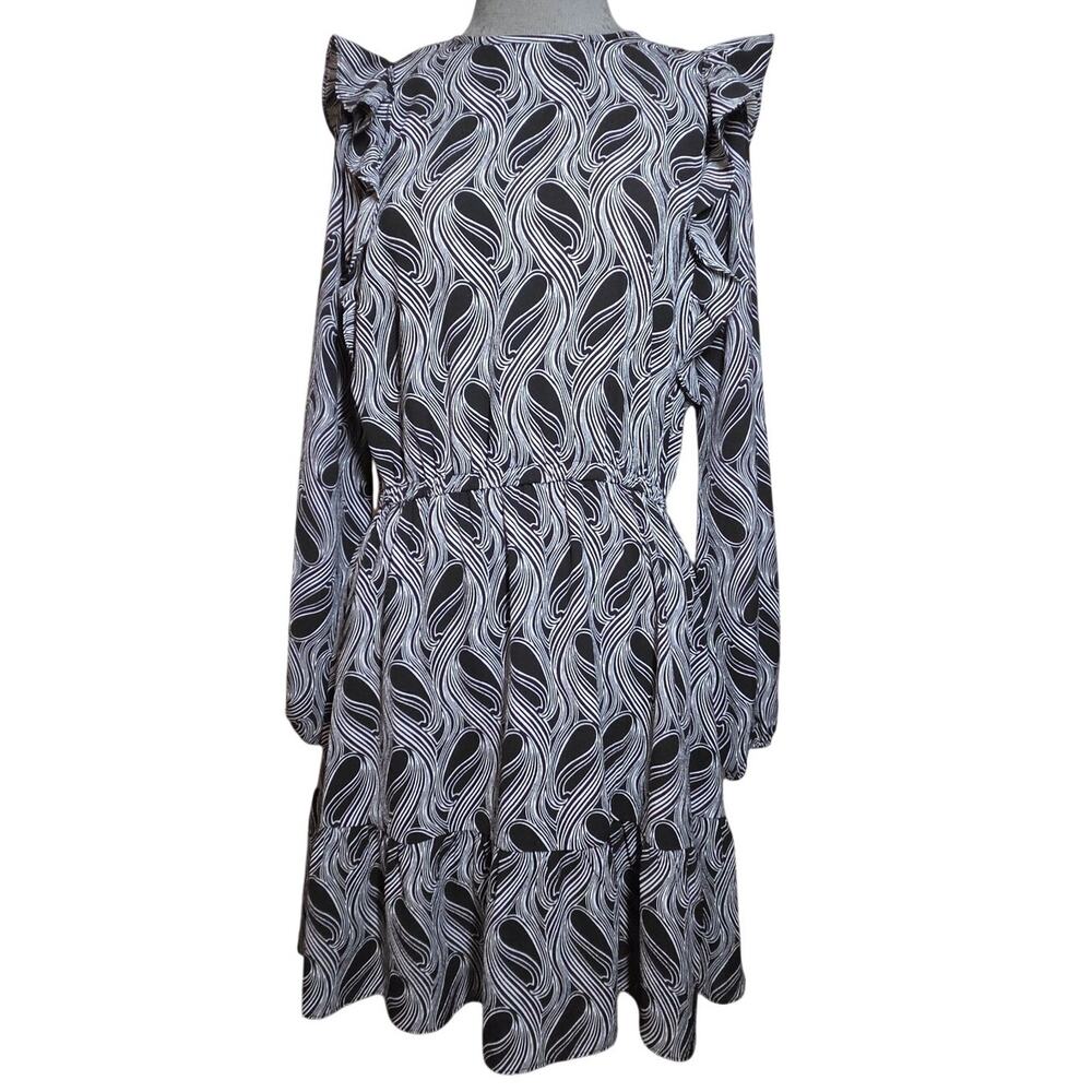 Michael Kors Black and White Print Dress Size Medium